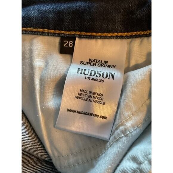Hudson Natalie Super Skinny Jeans Size 26 Blue Denim Womens Jeans - Picture 2 of 14